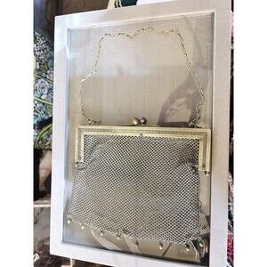 Vintage art Deco German silver mesh purse 6" x 6"